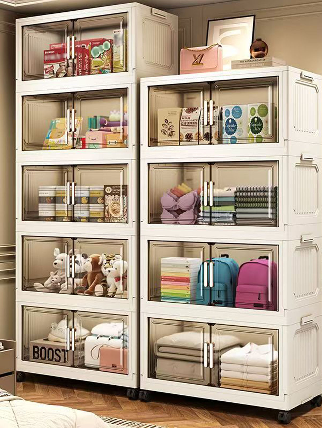 Kitchen Baking Tray Organizer - 수납장 접이식 수납함 가정용 거실 장난감