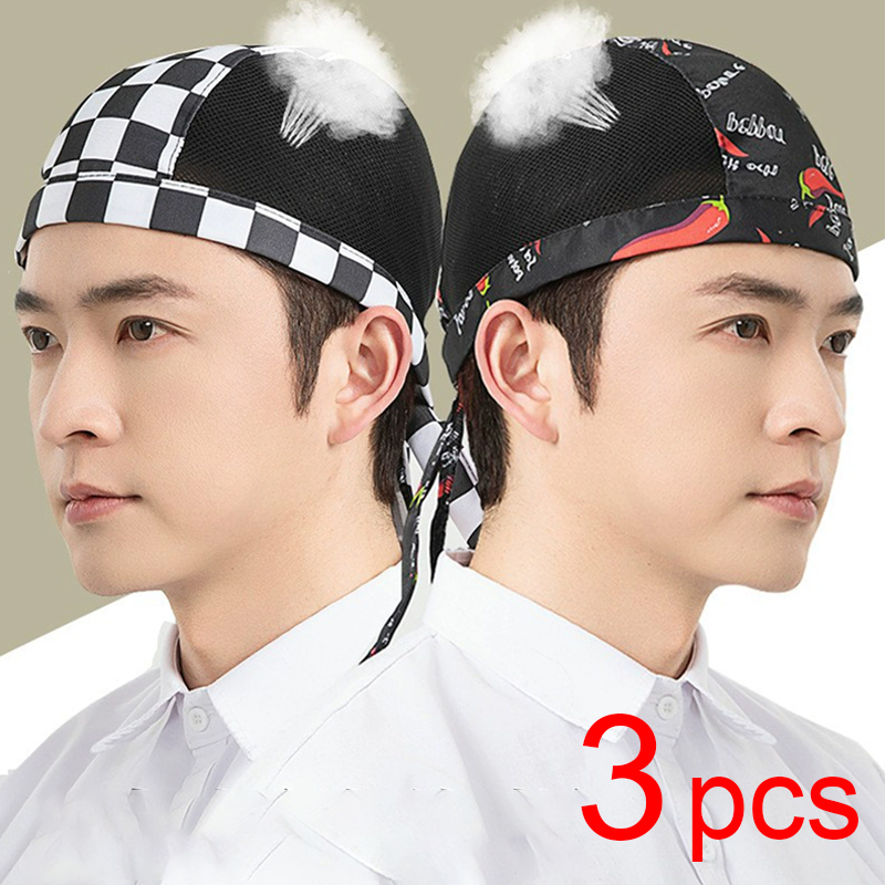 Kitchen Baker - 통기성 메쉬 쿡 모자 3pcs 요리사