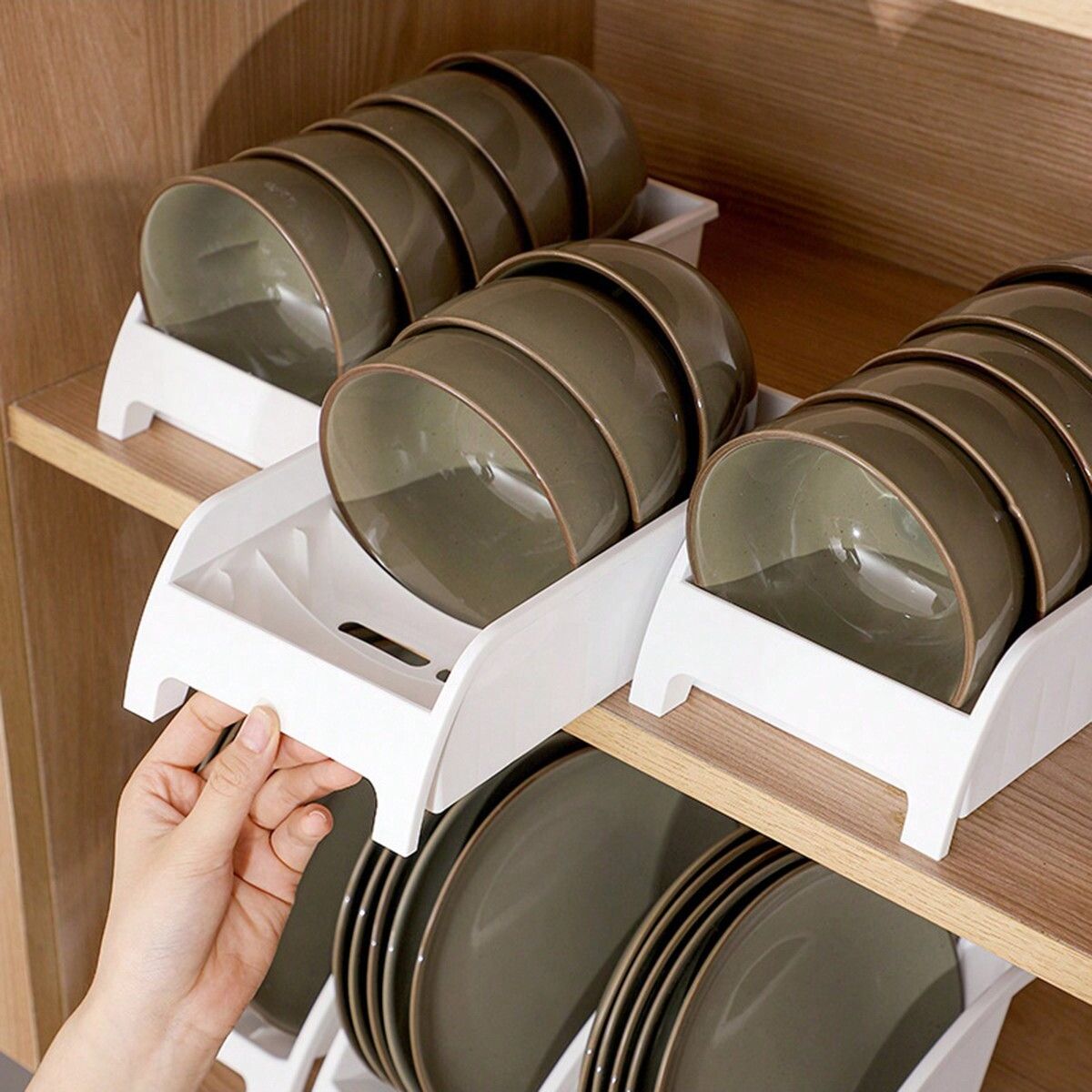Kitchen Baking Tray Organizer - 1pc-누수 접이식 배수 그릇 트레이 랙