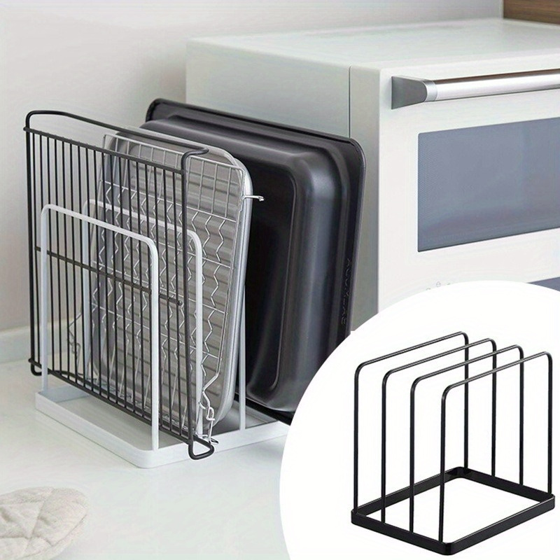 Kitchen Baking Tray Organizer - 수직 도마 랙 4단 주방 트레이