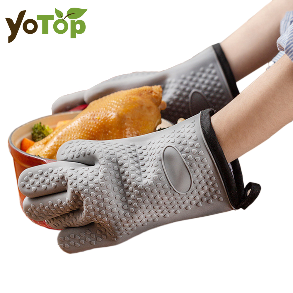 Kitchen Baking Gloves - 내열성 실리콘 장갑 전자 레인지 베이킹