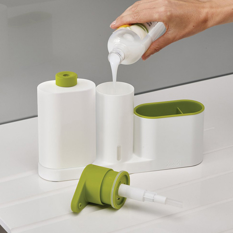 브러시 스탠드 랙이있는 다기능 액체 세제 보관 상자 주 - Kitchen Baking Tray Organizer 리뷰 및 가격