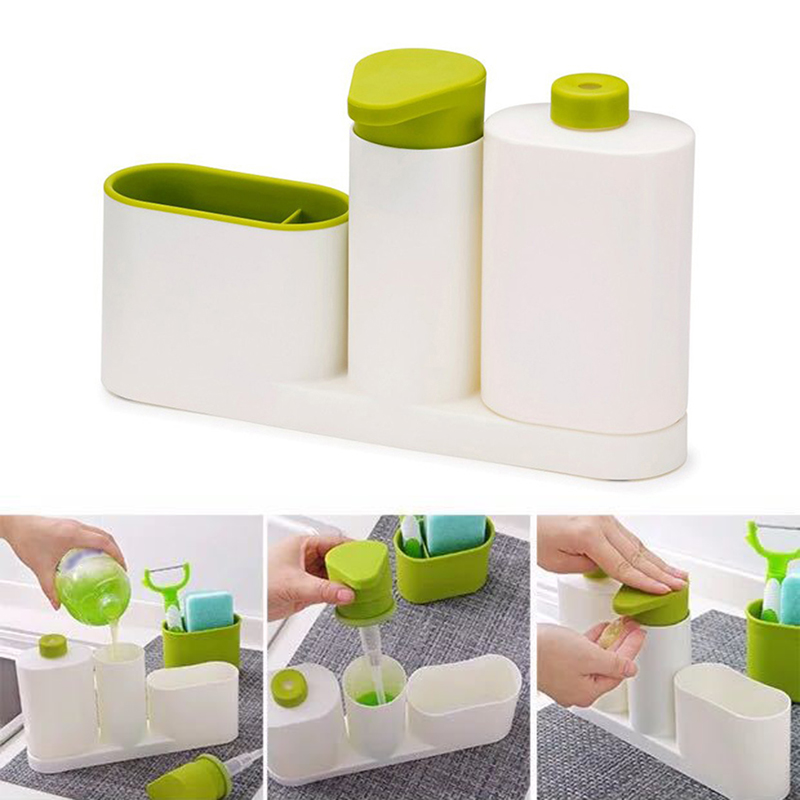 브러시 스탠드 랙이있는 다기능 액체 세제 보관 상자 주 - Kitchen Baking Tray Organizer 리뷰 및 가격