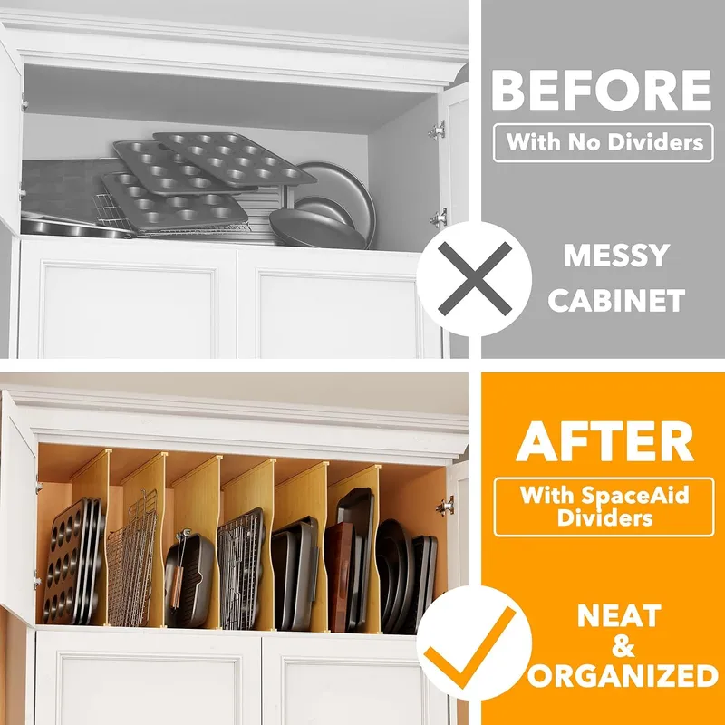 6개들이 트레이 분리대, 캐비닛용, 프레스보드 재질,  - Kitchen Cabinet Baking Sheet Organizer 리뷰 및 가격