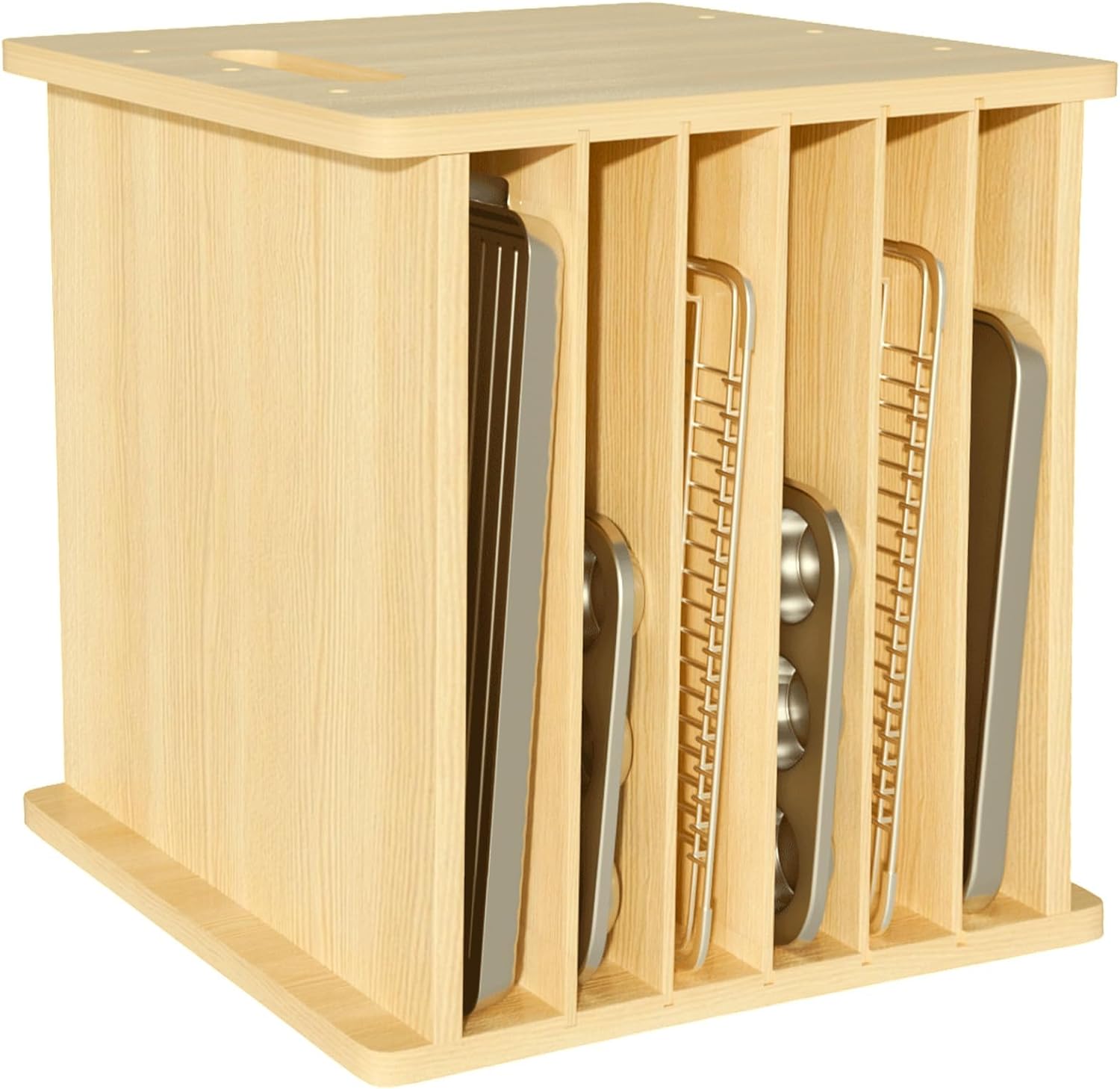 나무 베이킹 트레이 디바이더 정리함, 수직 쿠키 시트, - Kitchen Cabinet Baking Sheet Organizer 리뷰 및 가격