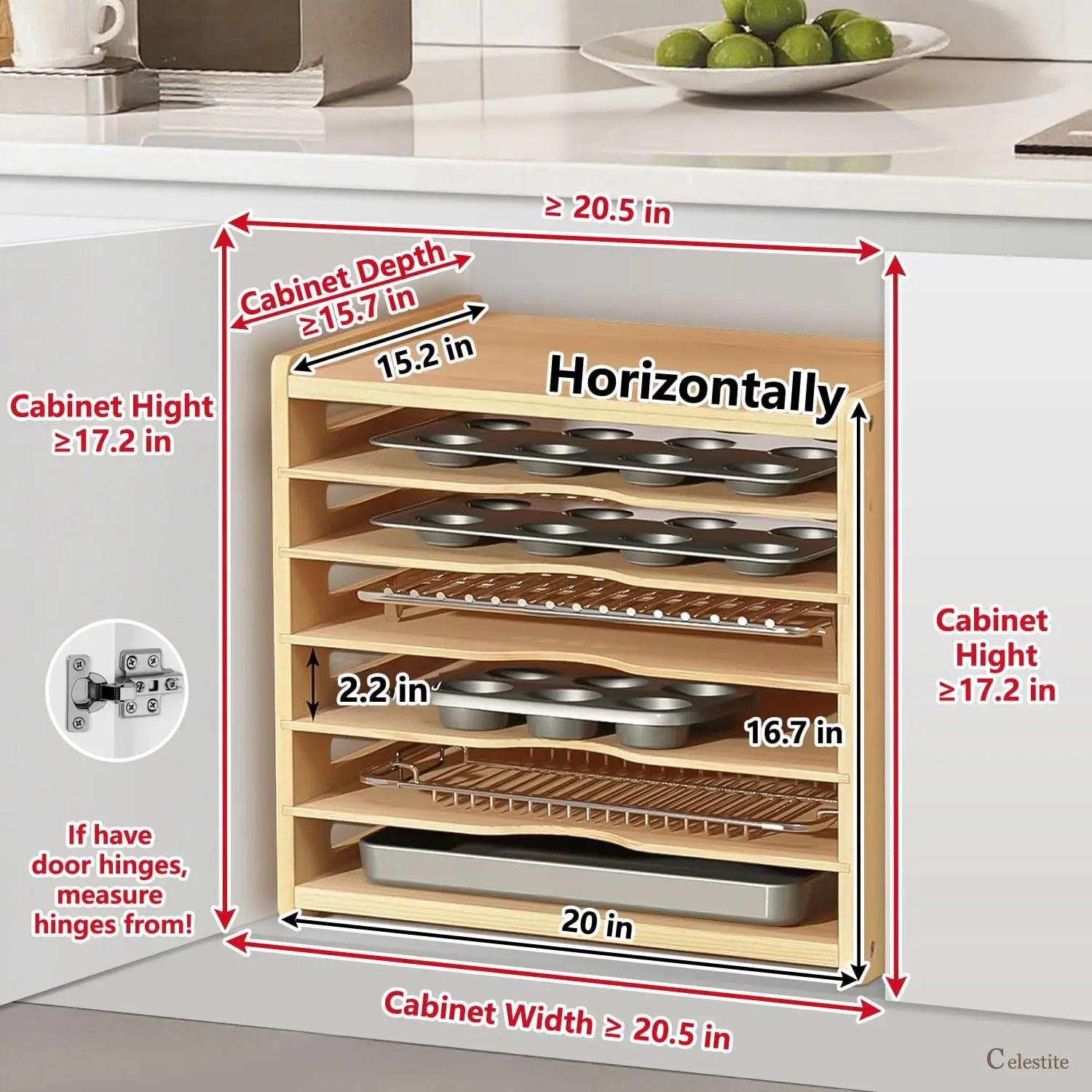 캐비닛용 나무 트레이 디바이더, 쿠키 시트 정리함, 베 - Kitchen Cabinet Baking Sheet Organizer 리뷰 및 가격