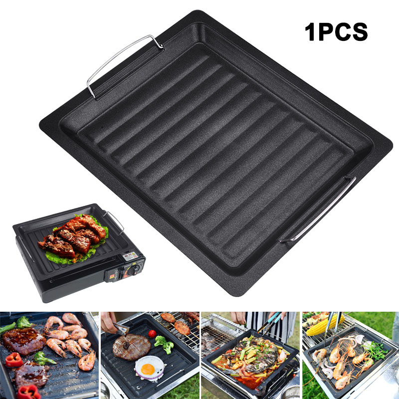 야외용 두꺼운 사각 그릴 팬, 손잡이 두 개, 휴대용  - Kitchen Baking Sheets 리뷰 및 가격