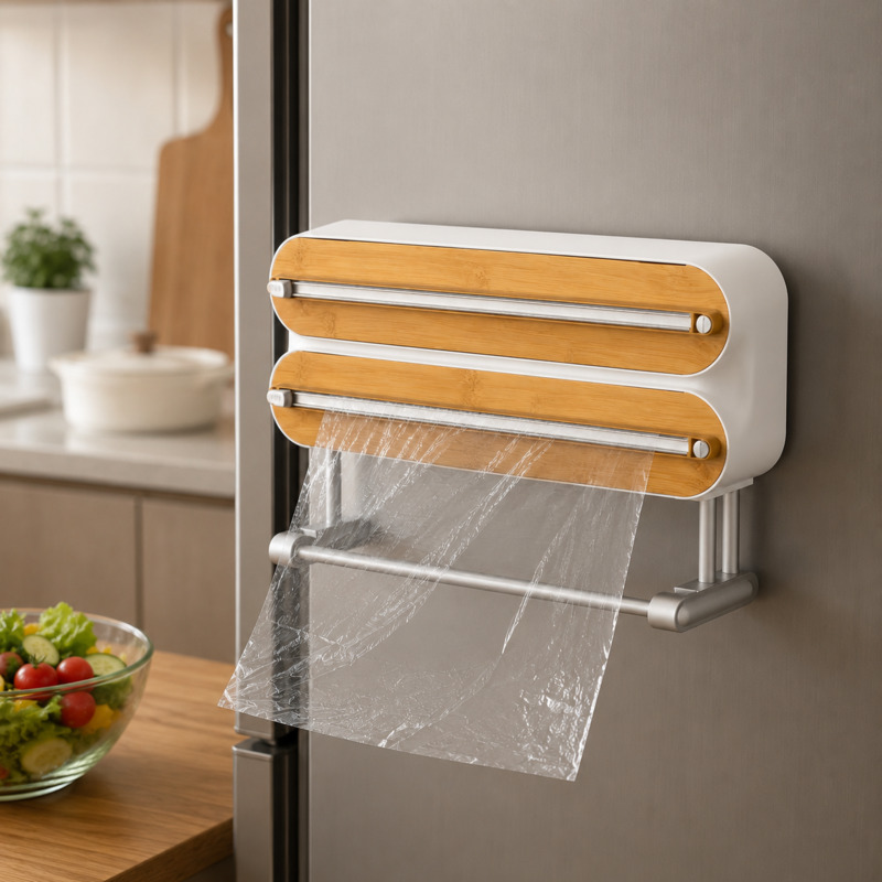 자석식 식품 포장지 커터 디스펜서 랩 홀더 벽걸이 냉장 - Kitchen Baking Tray Organizer 리뷰 및 가격