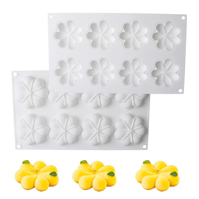 1 또는 8 셀 꽃 꽃잎 디자인 무스 케이크 금형 식품 - Kitchen Baking Items 리뷰 및 가격