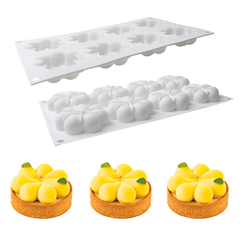 1 또는 8 셀 꽃 꽃잎 디자인 무스 케이크 금형 식품 - Kitchen Baking Items 리뷰 및 가격