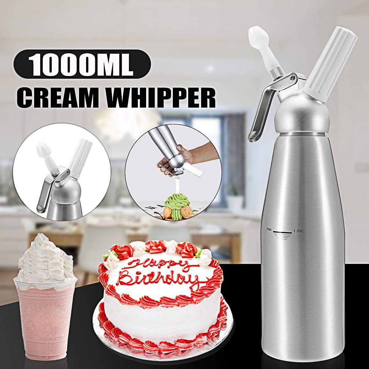 500/1000ml 크림 폼 건 케이크 파이프 건 사이 - Kitchen Baking Torch 리뷰 및 가격