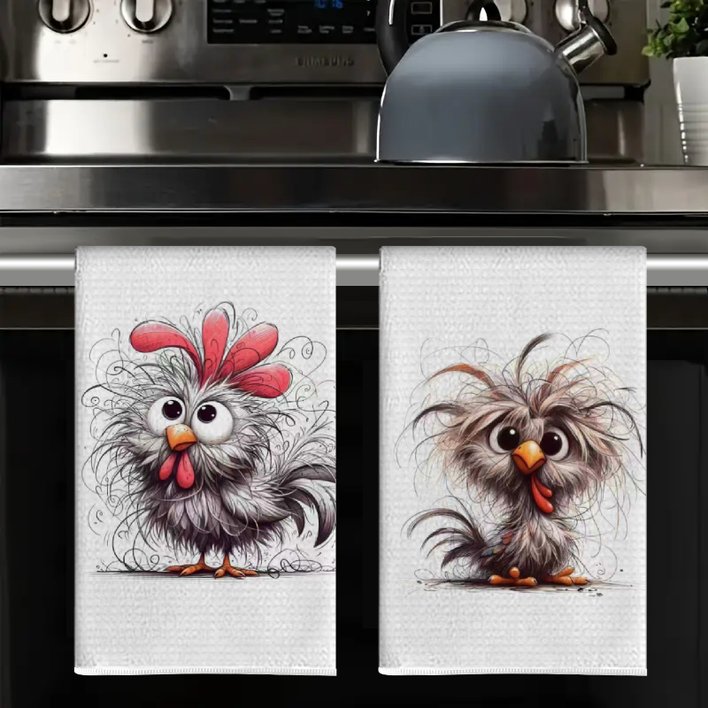 2개, 귀여운 곱슬 닭 모양 주방 타월, 40Cm*60 - Kitchen Baking Essentials 리뷰 및 가격