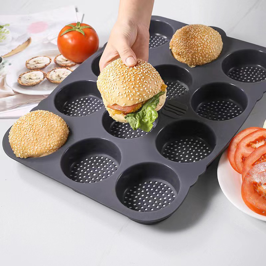 1PC 햄버거 빵 금형 12 홀 라운드 프랑스 내열성  - Kitchen Baking Items 리뷰 및 가격